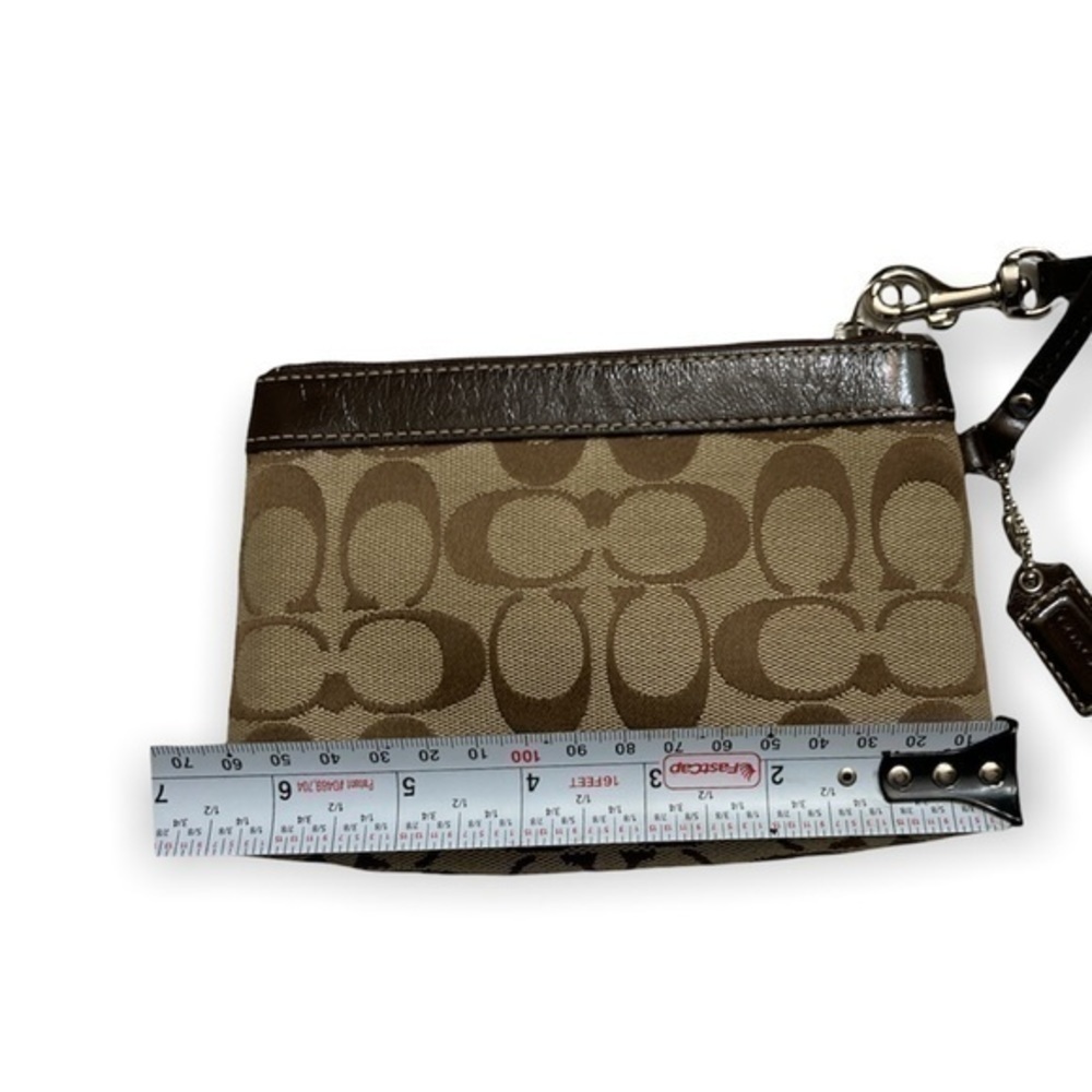 Coach brown khaki signature c wristlet - Picture 4 of 13